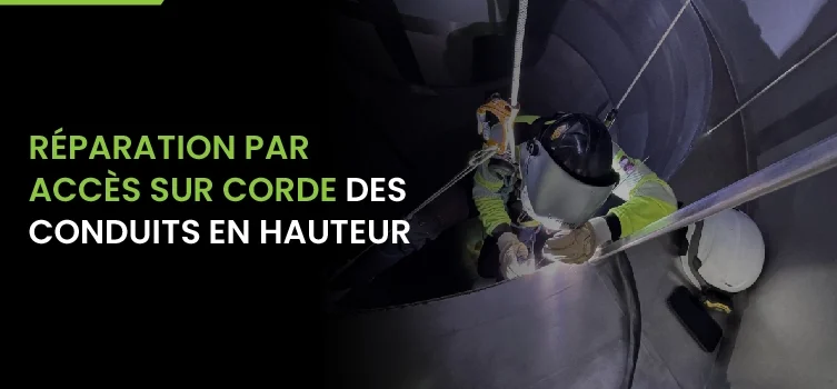 Réparation par accès sur corde de conduits en hauteur 1