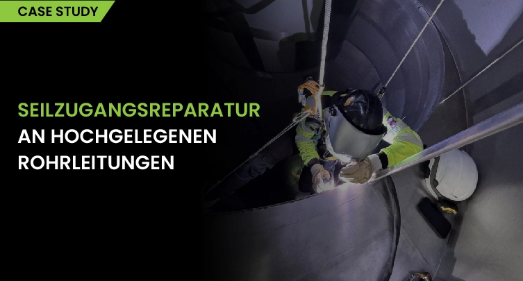 Reparaturarbeiten an hochgelegenen Rohrleitungen mittels Seilzugangstechnik 1