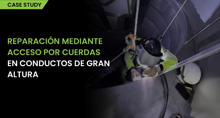 Reparación mediante acceso con cuerdas en conductos a gran altura 1